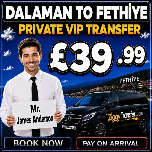 Fethiye to Dalaman Airport private taxi transfer